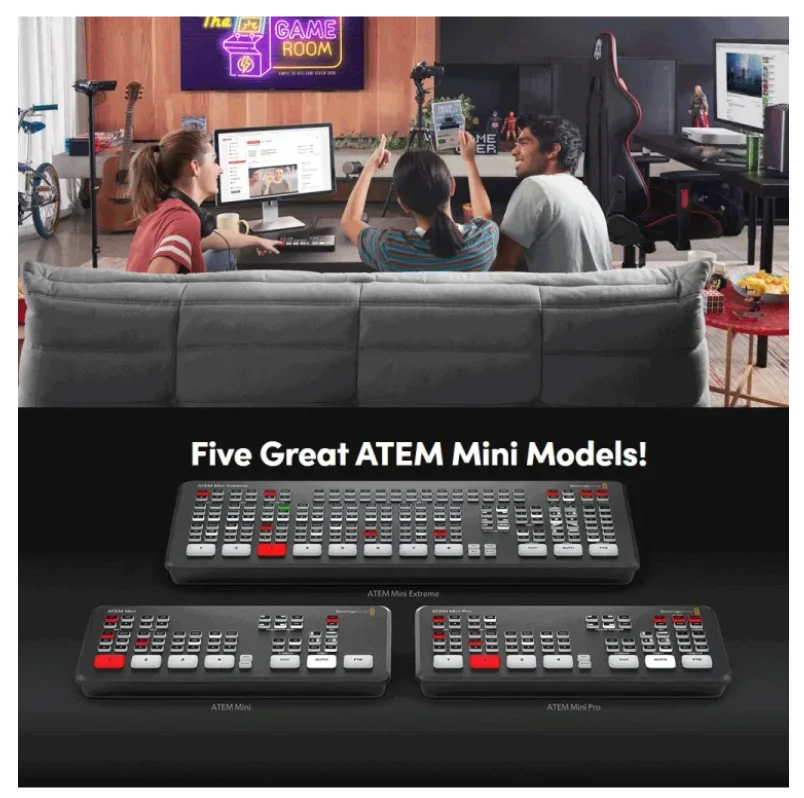 Blackmagic Design ATEM Mini Extreme ATEM Mini Pro ISO ATEM Mini Live Stream Switcher Multi-view and Recording New Features