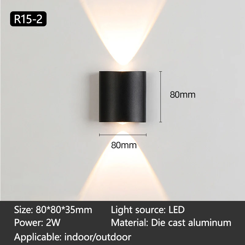 LED 야외 알루미늄 합금 방수 벽 램프, 간단한 통로 램프, 외부 벽 복도 램프, 상하 발광 벽 램프