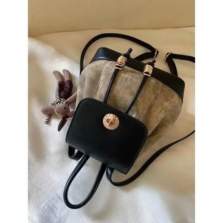 Bloom High Street Y2k Backpack Women Versatile Patchwork Handle Chic Casual Mini Backpacks Ladies Haruku Mochila Aesthetic