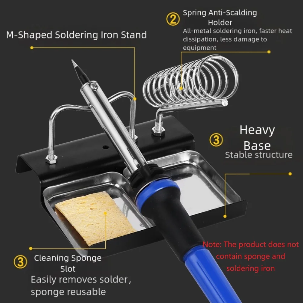 1PCS Soldering Iron Stand Portable Double Holder Soldering Iron Rests Rack For Electric High Temperature Resistance Welding Part