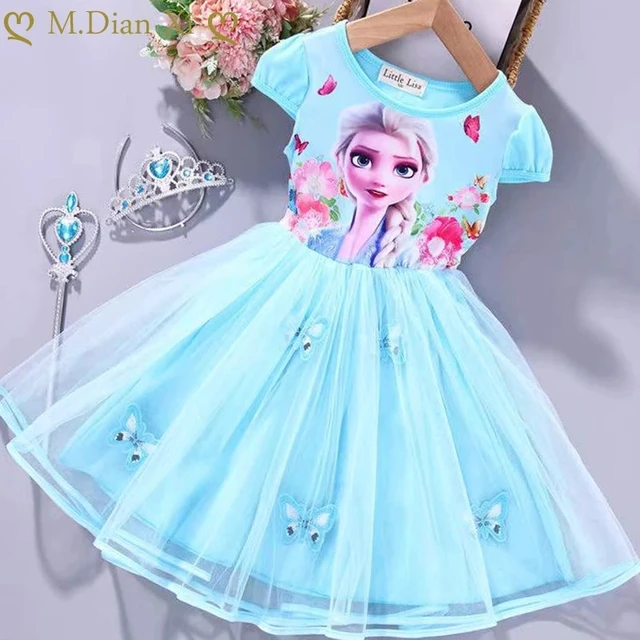 Robe D ete Reine Des Neiges Elsa Pour Filles Tenue De Fete D anniversaire Avec N ud Papillon En Maille Vetements Pour Adolescentes Robes AliExpress