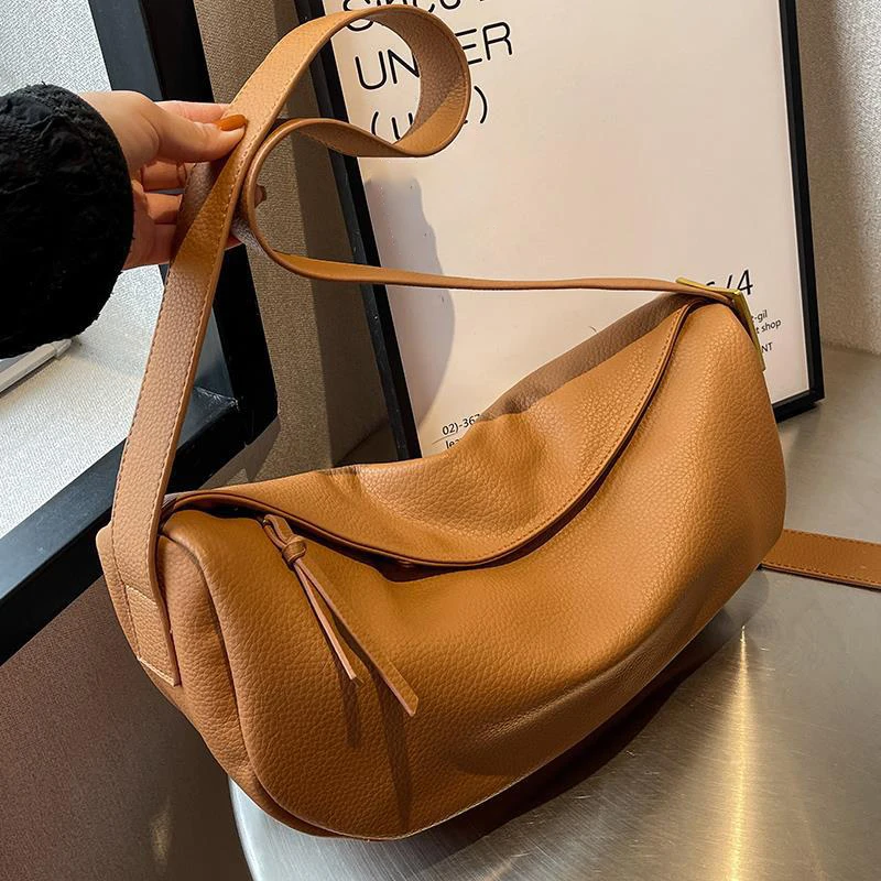 New Vintage Sac Crossbody Bags For Women Large Capacity Luxury Handbags Solid Soft Shoulder Bags Female Casual Travel Hobos Bag