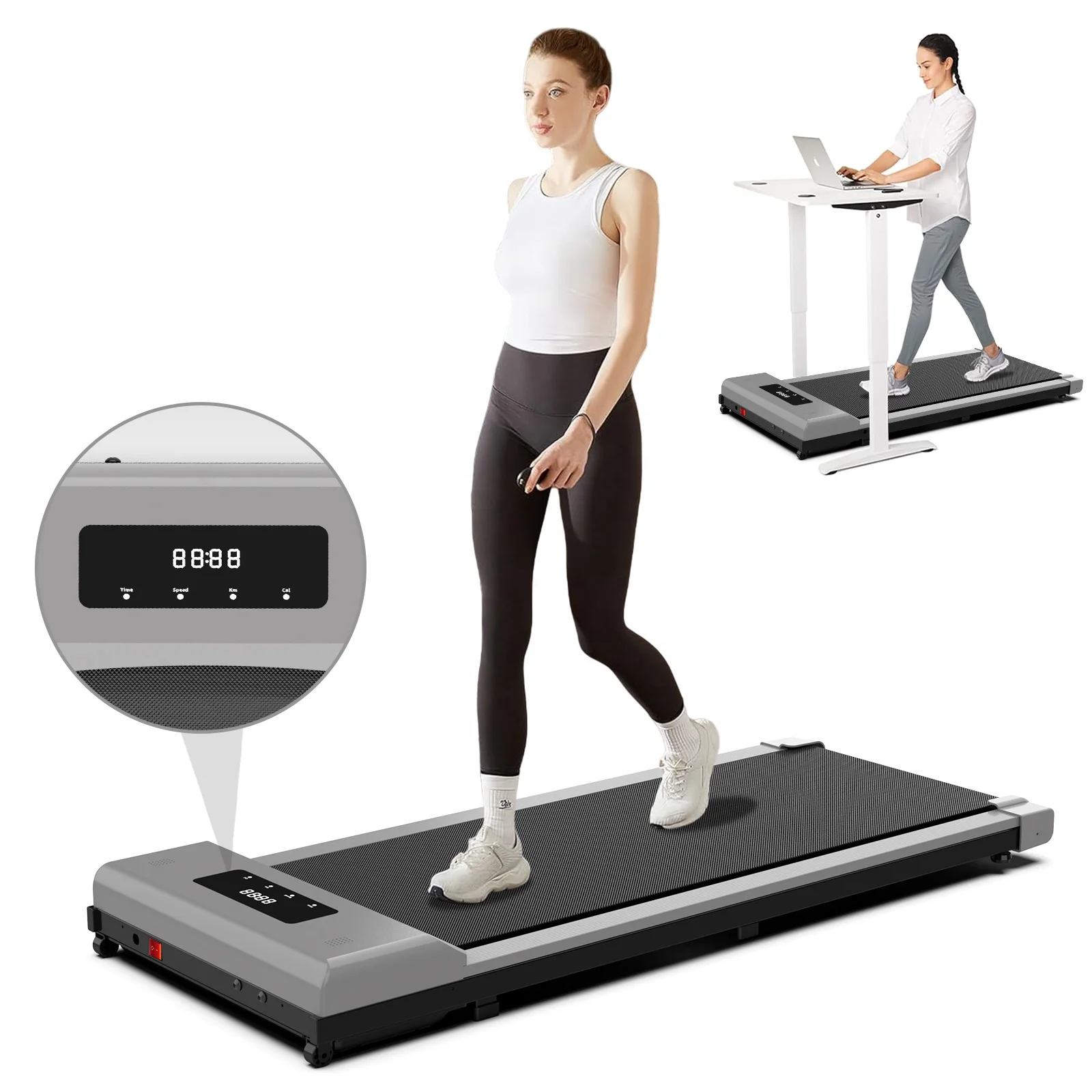 Ergonomic Design Folding Treadmill Electric Walking Pad Portable Running Machine for Home Office Indoor Cardio Gym Workout