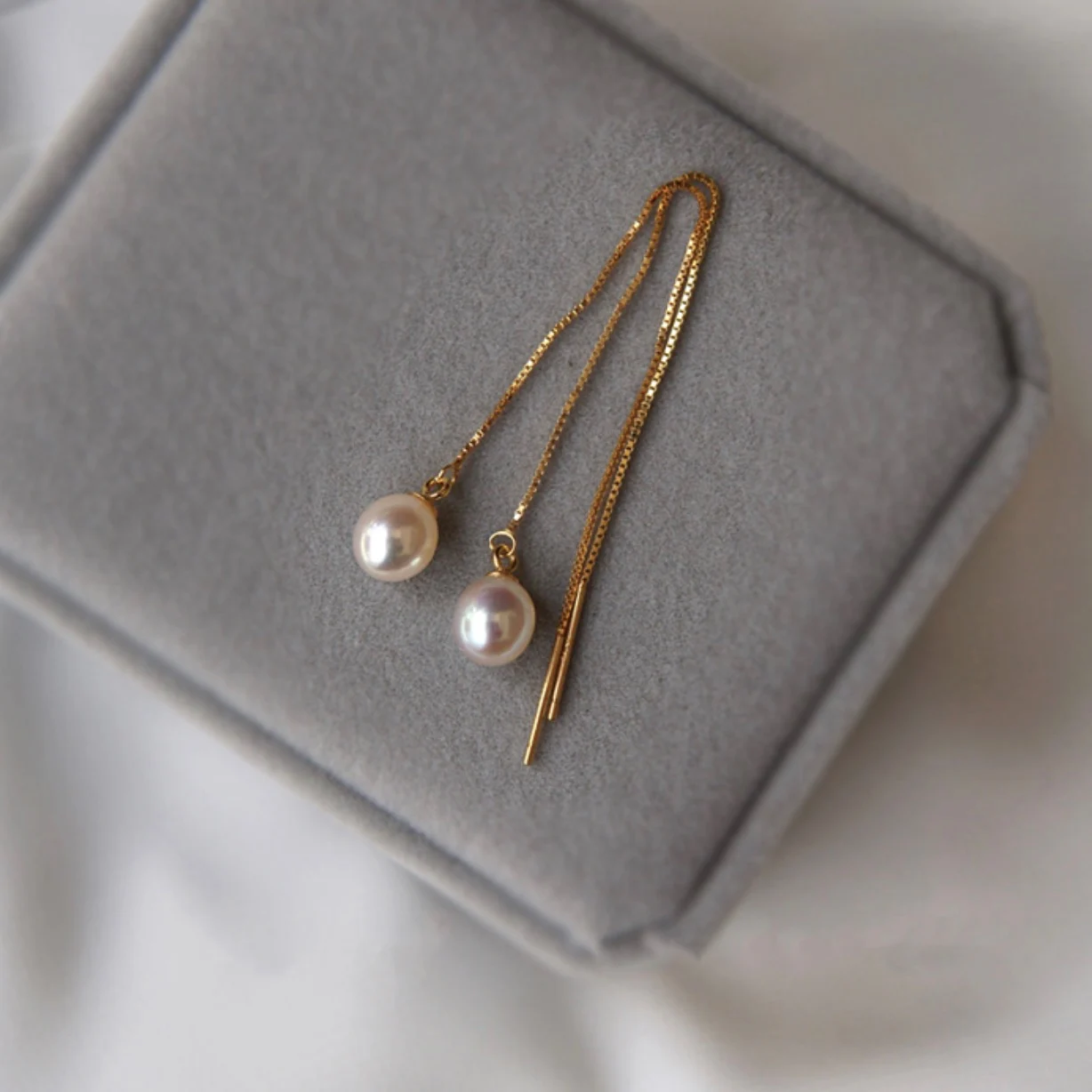 

Pure 925 Sterling Silver Real Natural Pearl Drop Earrings S925 Punk Party Gown Runway Boho Korean Japan INS
