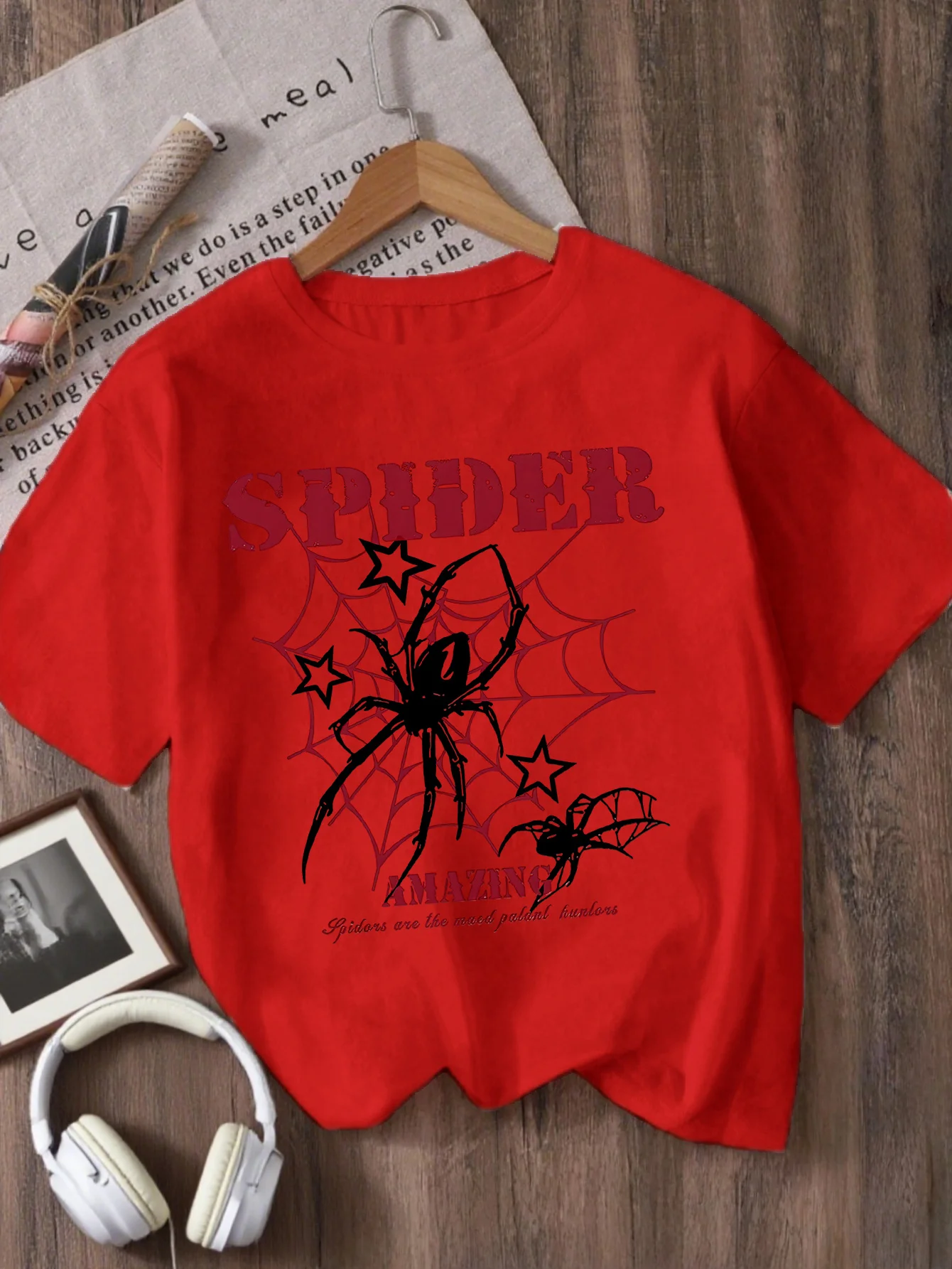 Amazing Spider Printed Children's Round Neck T-shirt Summer Street Style Holiday Gift Parent Child Clothing