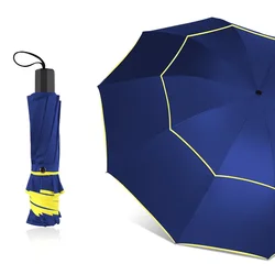 Quality Big Umbrella 130cm Double Layer Folding Umbrella Rain Women 10Ribs Windproof Paragua Fashion Business large Umbrella Men
