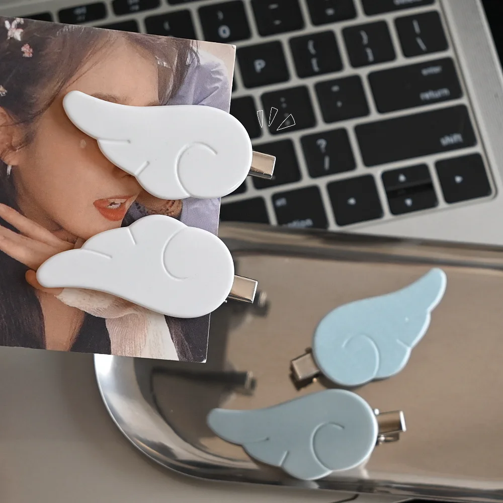 1 Pair Angel Wing Hair Clip Japanese Y2K Style Hairpin Sweet Cute Accessory for Home Use Girls