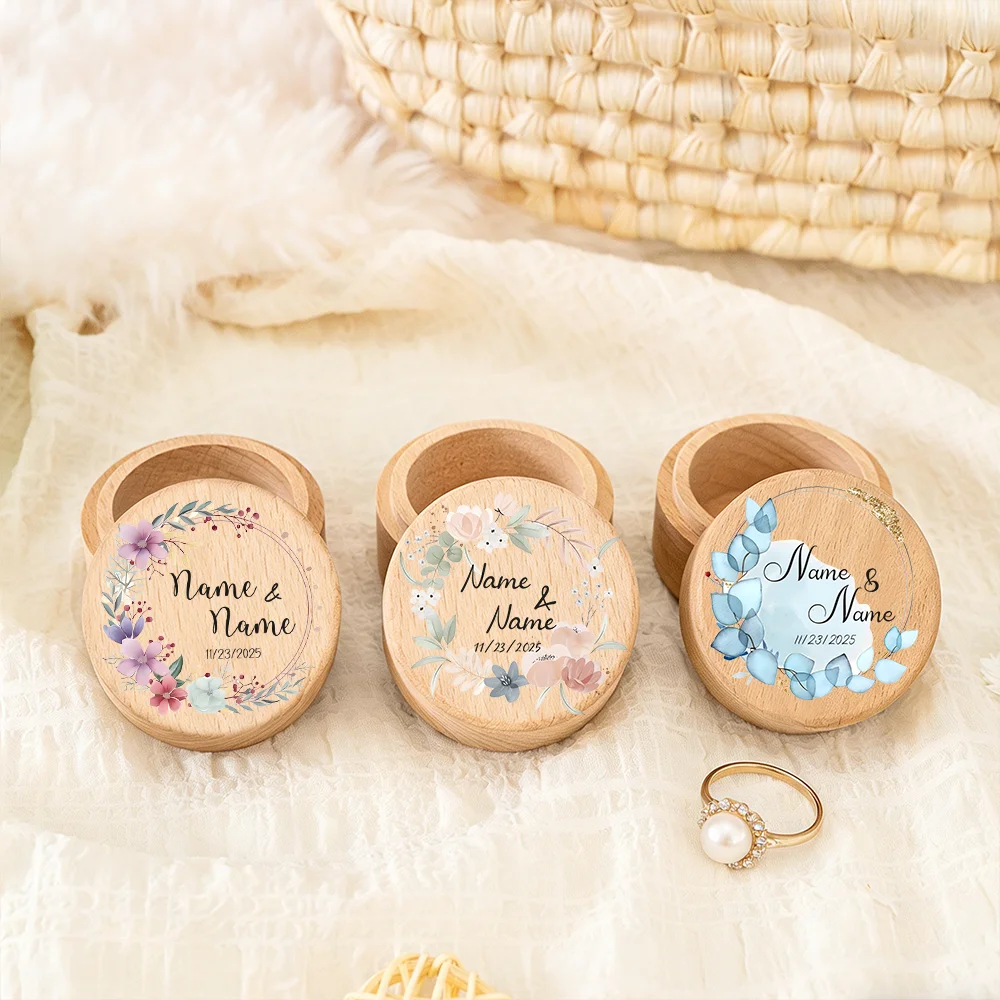 Personalized Wedding Ring Box Engagement Ring Box Wedding Anniversary Gift for Wedding Ceremony Mr & Mrs Gifts
