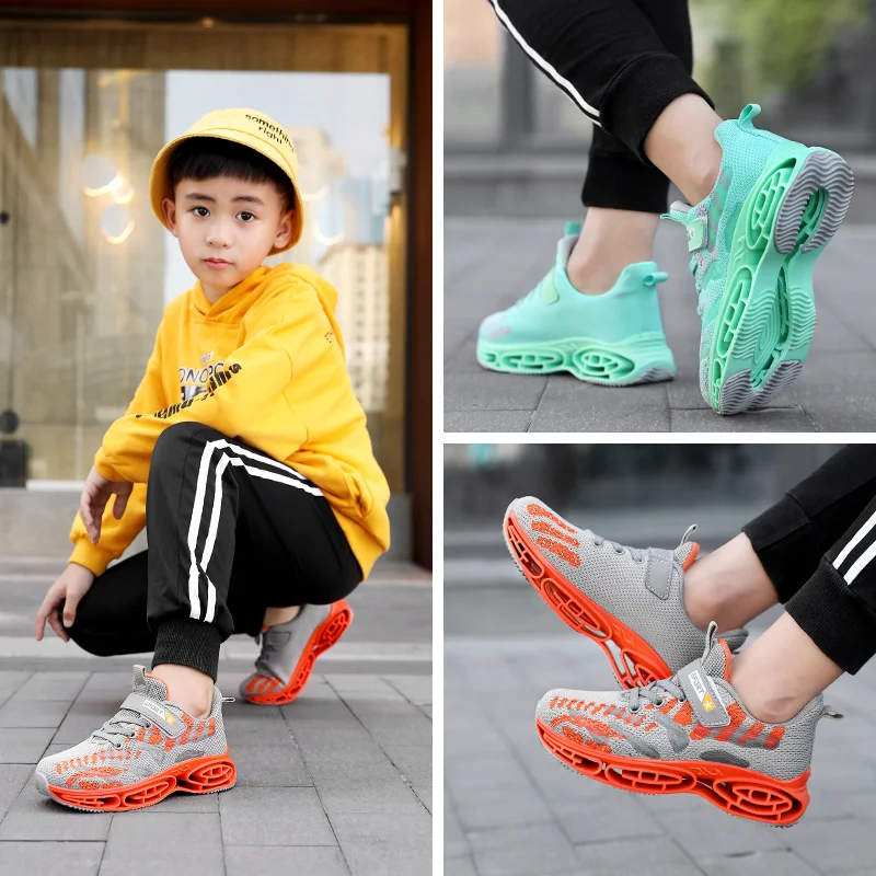 

Children's Blade Sneakers Luminous Boys' Mesh Lightweight Running Shoes Girls' Casual Shoes Children's Brand Breathable Shoes