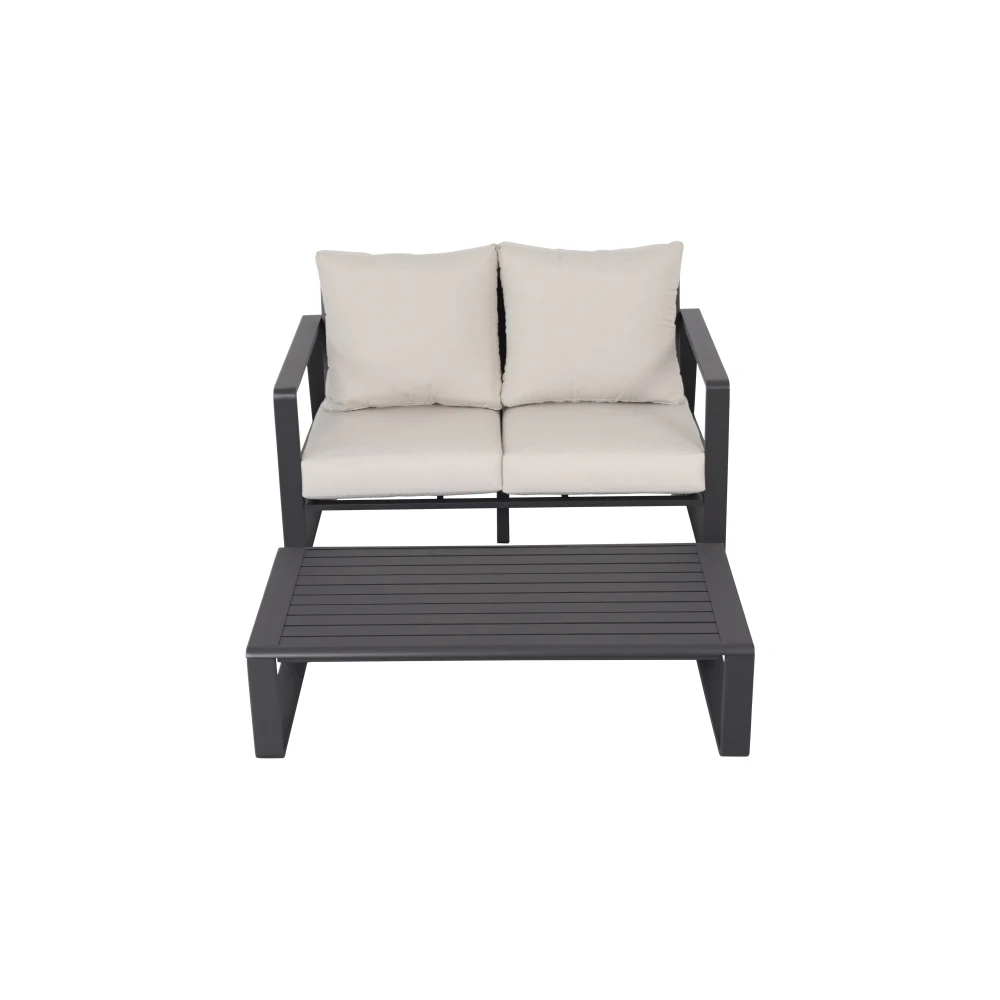 

YQXH Double sofa + rectangular coffee table, light brown cushions YB15052 (Tino Tino)