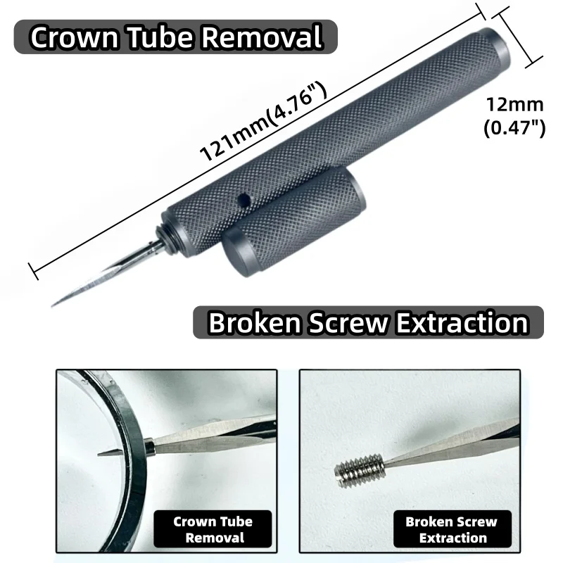 Watchmaker Stem Tube Extractor Broken Screw Remover Square Taper Tool Watch Crown Tube Disassembly Hand Tool GD552