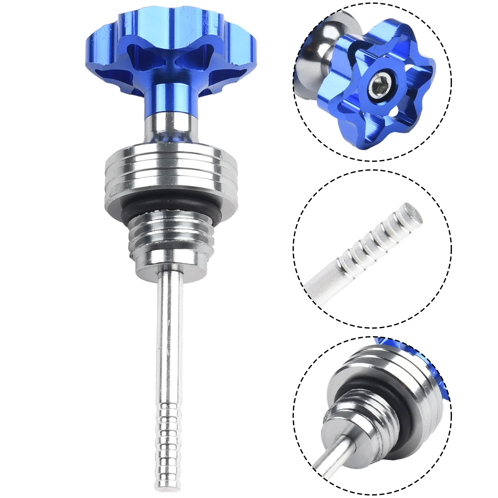 1pc Oil Dipstick Cap Plug For Scooter Motorcycle Engine Engine Crankcase Oil Level Gauge Universal Brand New Aluminum