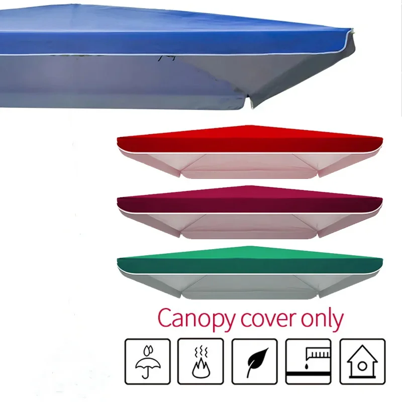 2.9M Outdoor Parasol Replaceable Cloth Without Stand Canopy Tent Gazebo Cover Square Camping Shade Cloth for Garden Patio