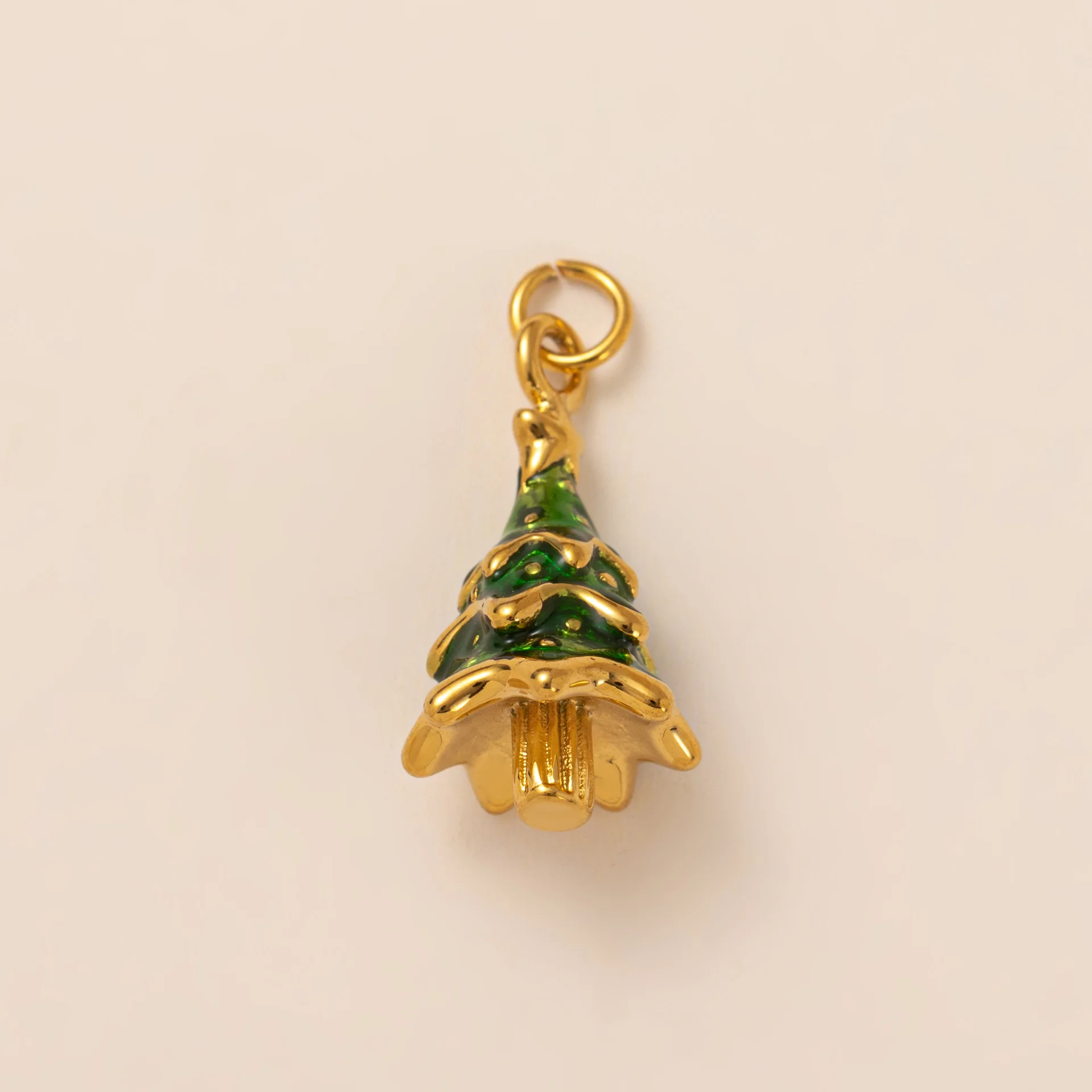 Weihnachtlicher Mode-Anhänger aus Edelstahl in Goldfarbe für Frauen, Schneeflocken-Charm für DIY-Armbänder und Halsketten-Zubehör – Detail 5