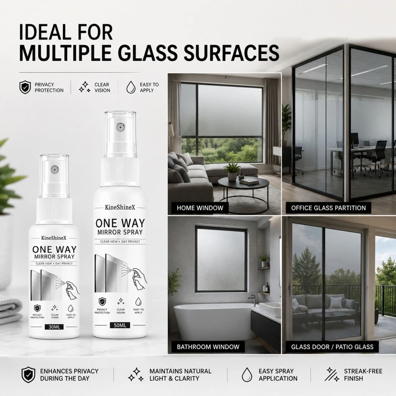 Window Privacy Coating for Glass Use, Way Mirror Pump Bottle with Reflective Finish for Daily Privacy Needs D7YA
