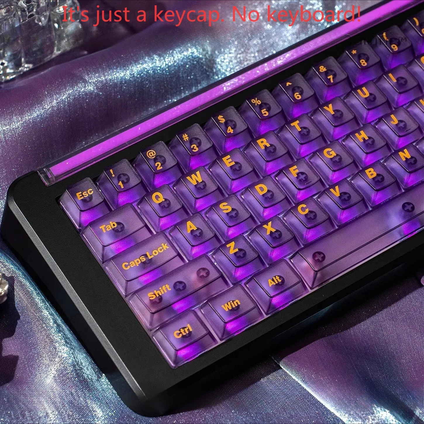 Dushan Purple Theme Mist Transparent Cherry Keychain Kit PC 142 Key Matte Suitable for 60/64/84/98/108 Mechanical Keyboard