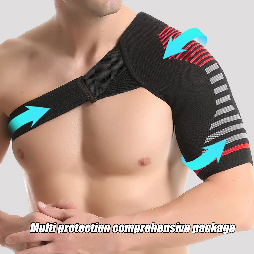 1PCS Shoulder Support with Massaging Gel, Breathable Fabric,Shock-Absorbing Shoulder Brace,Built-in Gel Padding &All-Day Support