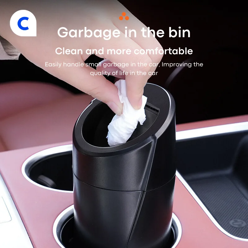 New Mini Car Trash Can Multifunctional Dual-purpose Storage Bin Ashtray Car Interior Rubbish Bag Large Capacity Auto Accessories