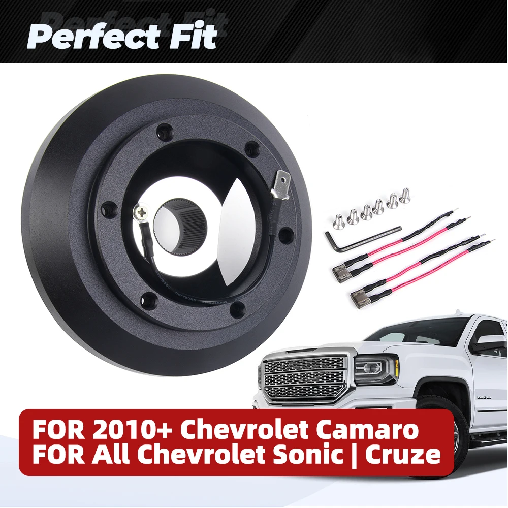 Bartoo-178H 6 Bolt Steering Wheel Short Hub Adapter Compatible With Chevrolet Camaro 2010+/All Chevrolet Sonic QR070