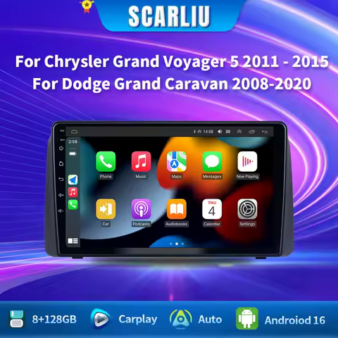 For Chrysler Grand Voyager 5 2011 - 2015 For Dodge Grand Caravan 2009 - 2020 Android 16 Car Radio Player Multimedia GPS carplay