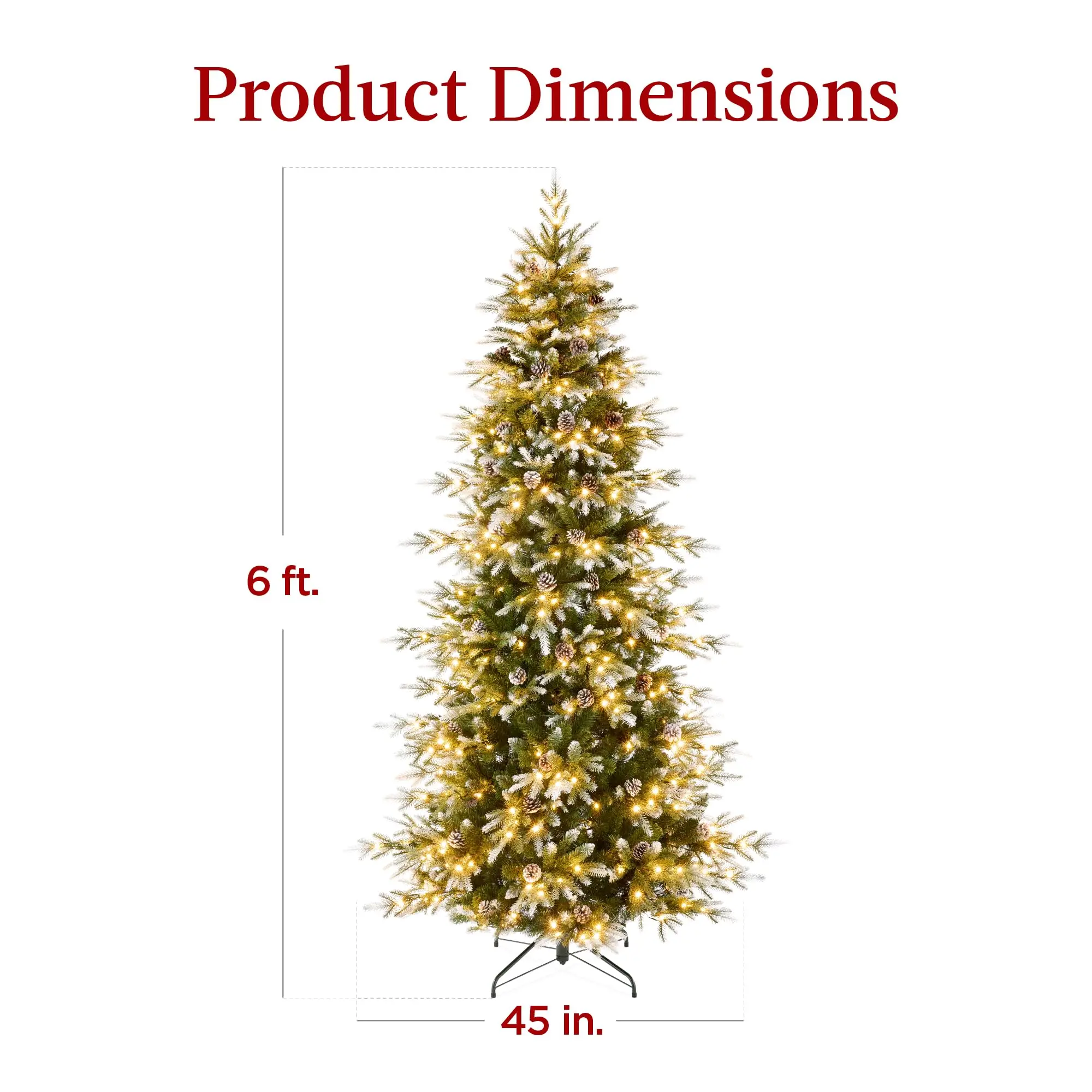 6ft Pre-Lit Artificial Frosted Slim Aspen Christmas Tree, Partially Flocked Holiday Décor w/ 2-in-1 White & Multicolor