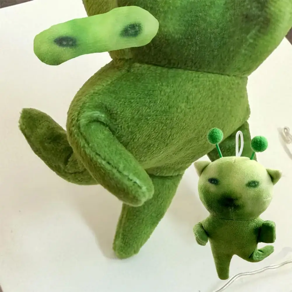 3D Fluffy Animal Doll Charms Cute Plush Green Cat Pendant For Keychain Phone Decoration DIY Backpack Pendant Supplies