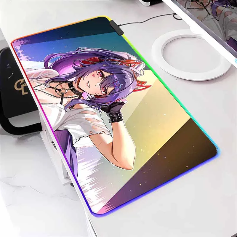 

Светодиодные игровые коврики для мыши Waifu Cups S6 Numi RGB Большой коврик для мыши Настольные коврики Season 6 A_Akuma Nihmune Нескользящий коврик для мыши Коврики для клавиатуры