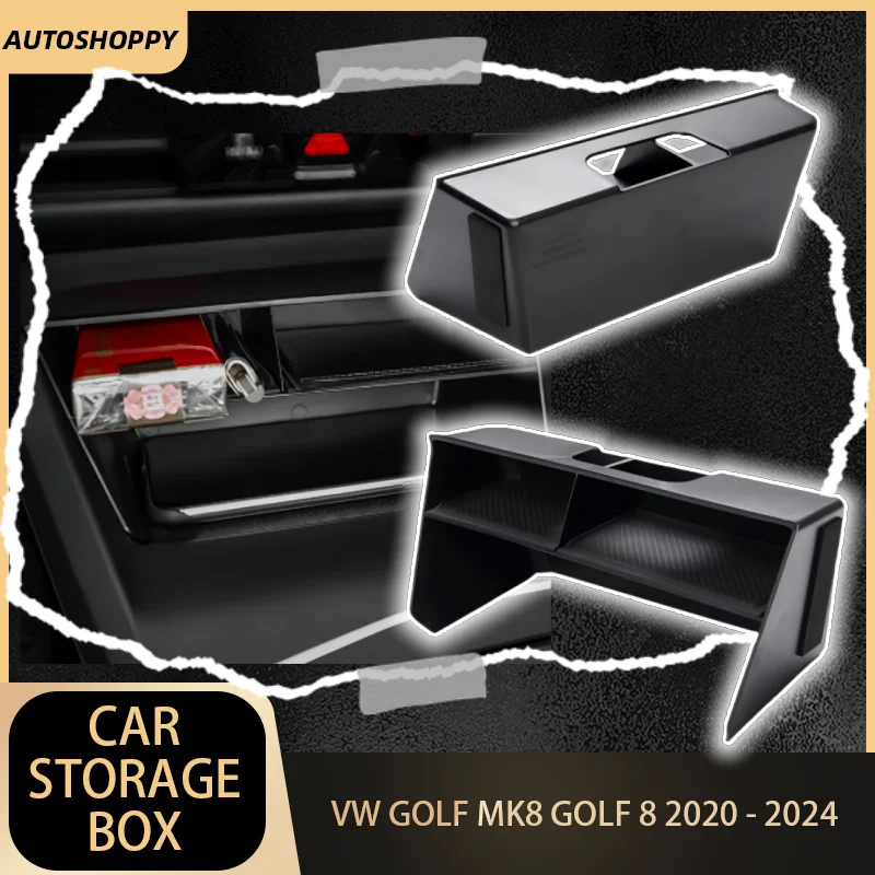 

For Volkswagen VW Golf 8 MK8 2019 2020 2021 2022 2023 2024 LHD Car Central Console Storage Organizer Box Accessories