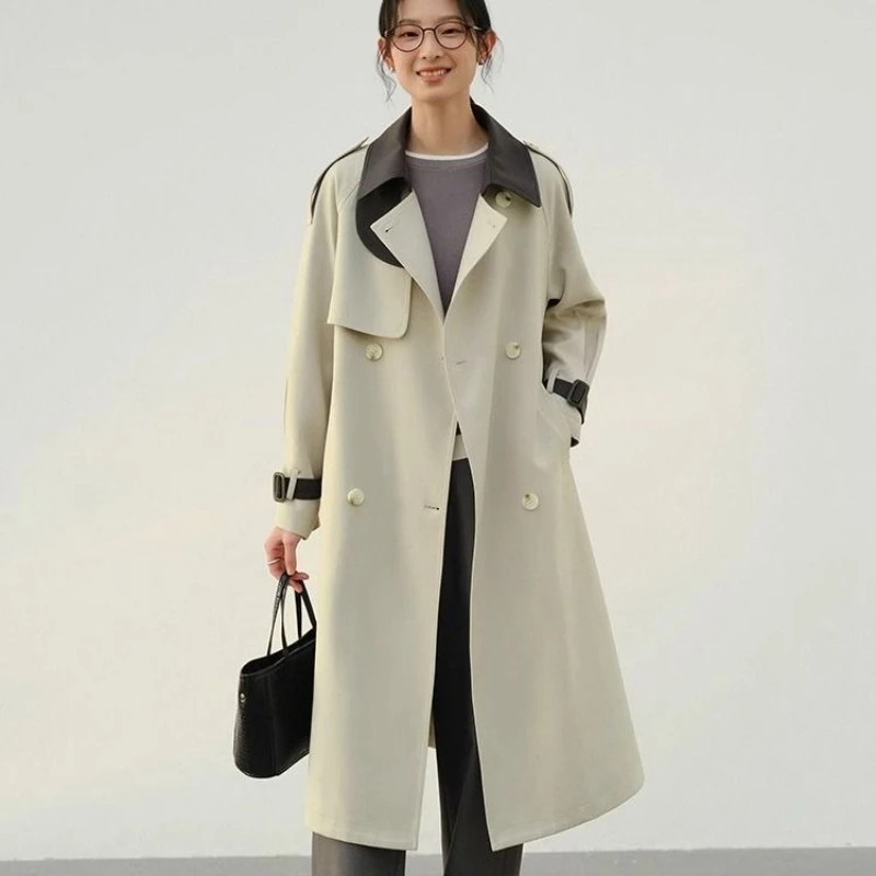 

Women Trench Coat 2025 Spring Autumn New Korean Style Loose Long Coat Fashion Trendy Outerwear