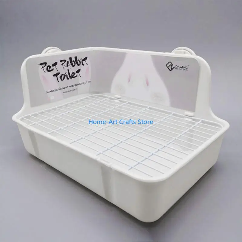 Y3NA Rabbit Litter Box Toilet for Small Animal Corner Litter Pan Potty Trainer Bunny Cage Toilet Bedding Box view 5