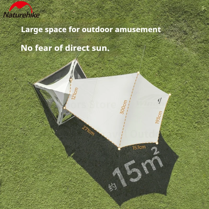 Naturehike Automatic Tent Upgraded Waterproof 150D Black Coated Quick Opening Camping Outdoor Picnic Tent With Sunscreen Canopy