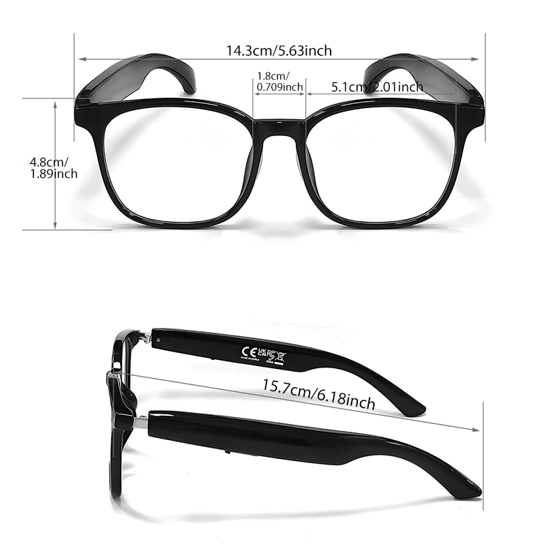 Smart AI Translation Wireless Glasses, Casual Touch Operation, Built-in Speaker, Stylish for Outdoor Cycling and Work image 2