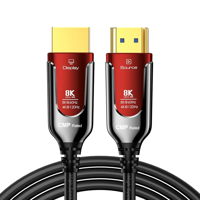 CMP Fire-Rated 8K HDMI 2.1 Fiber Optic Cable 8K@60Hz 4K@240Hz HDMI-Compatible 48Gbps EARC For PS5 Xbox Projector 5m/20m/50m/100m view 5
