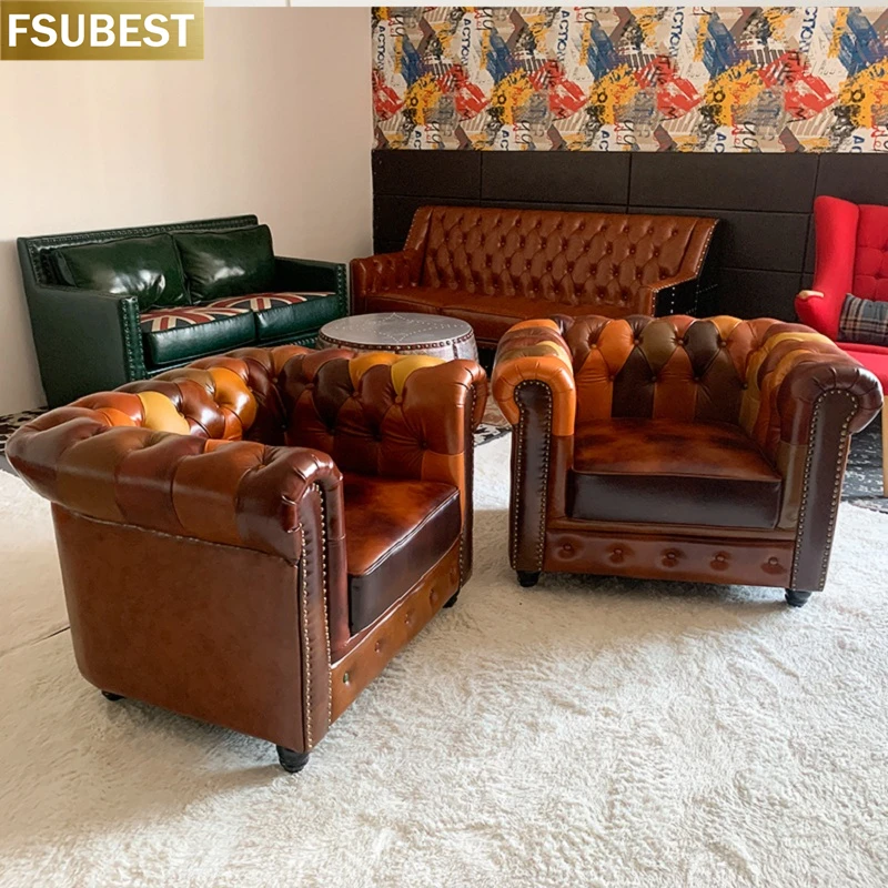 FSUBEST Tufted Button Upholster Sofa  Hotel Sofa Couch Divani Muebles Para Habitacion De Salon Hogar Furniture Living Room