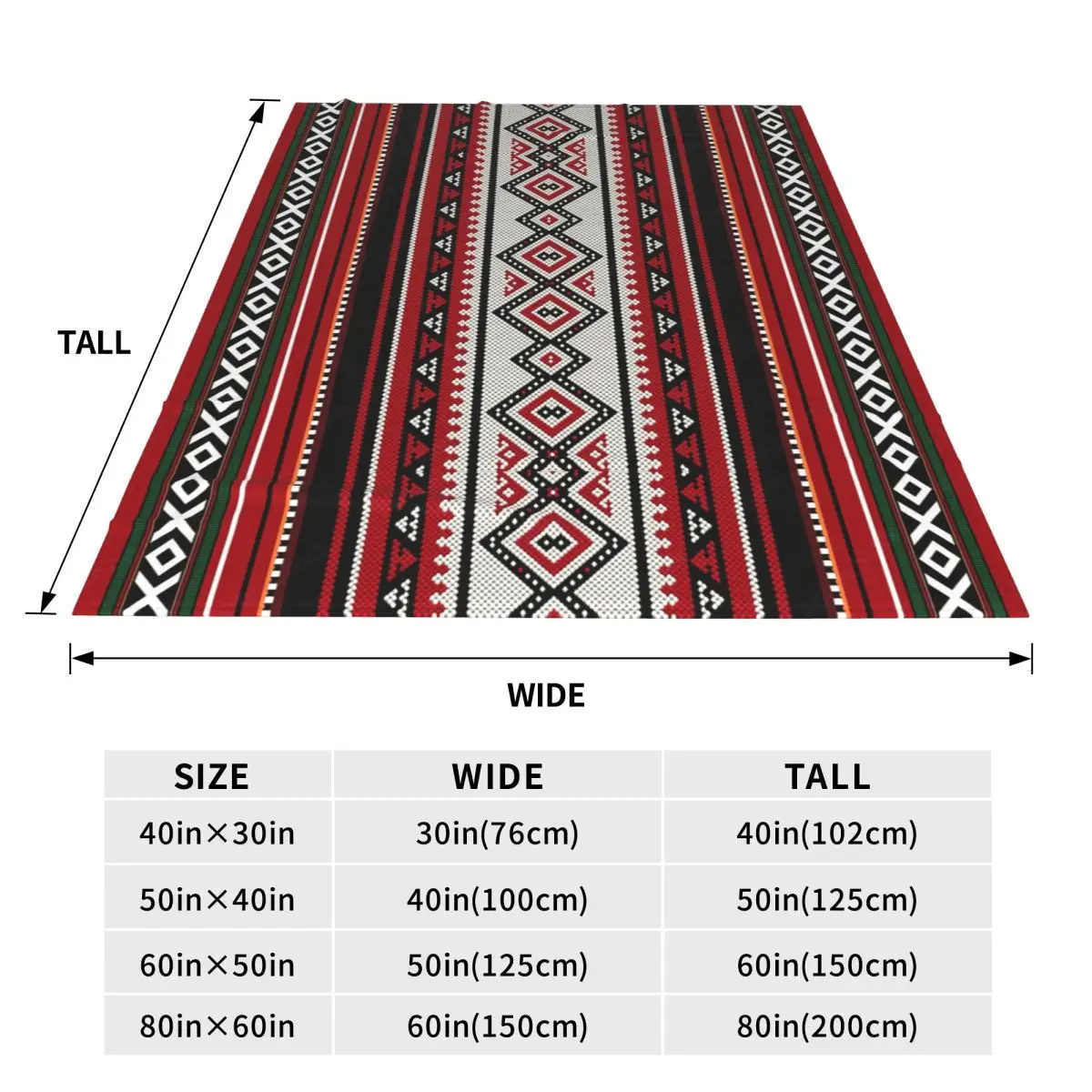 Bold Colorful Ukraine Style Vyshyvanka Embroidery Bohemian Geometric Blankets Throw Blanket SuperBedroom Throws Bedspread Quilt