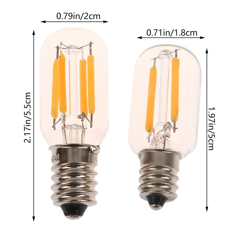 ヴィンテージ LED 電球 T20 1 ワット 2 ワットウォームホワイト 2200 K E12 E14 110 V 220 V 調光可能な電球ガラス冷蔵庫チューブ電球