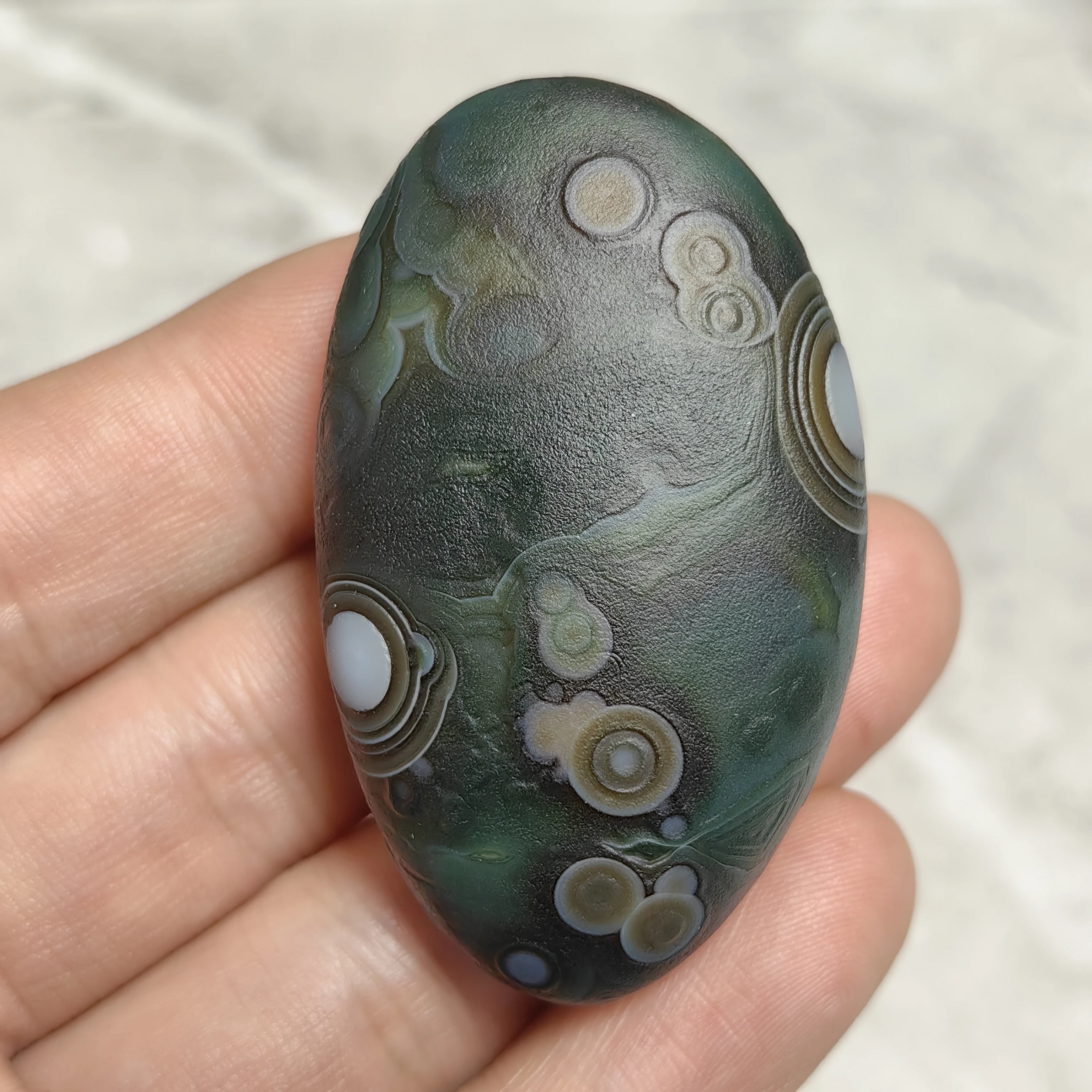 Exotic Flower Eye Agate Tumbled Stones, Natural Eye Pattern Crystal, Healing & Balancing Energy Stones for Collection & Decorati