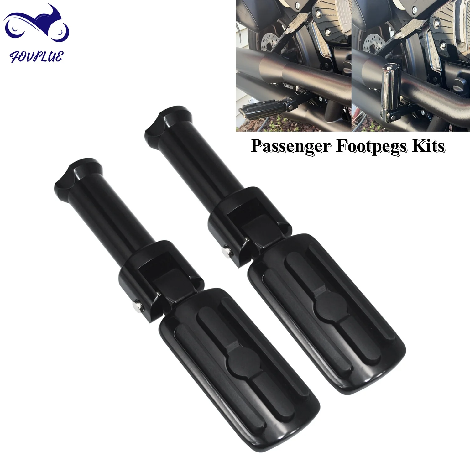 

Motorbike Passenger Footpegs With Support Mounting Kit For Harley Davidson Softail 2018-2024 Deluxe Fat Boy Heritage Sport Glide