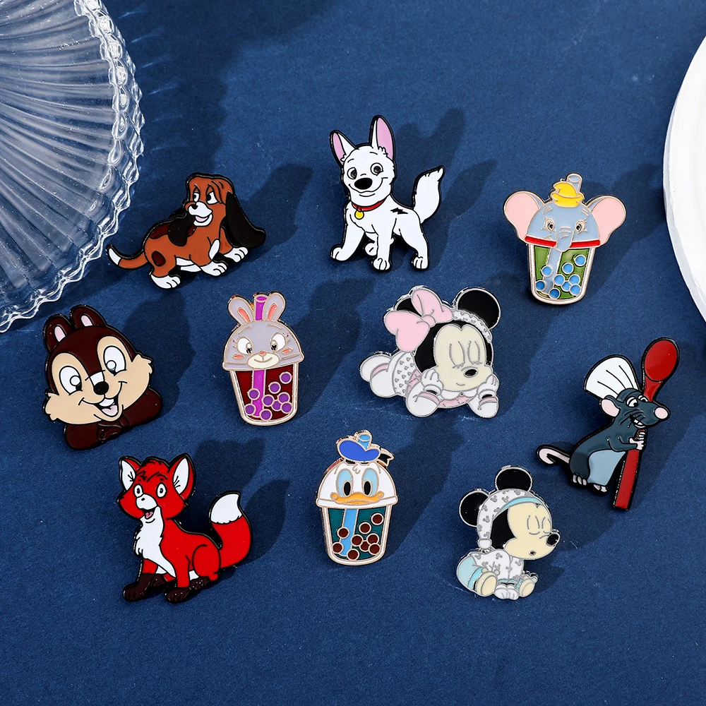 Disney Princess Mickey Minnie Enamel Pin Anime Figure Donald Duck Coraline Metal Brooch Badge Kawaii Jewelry Accessories Gifts