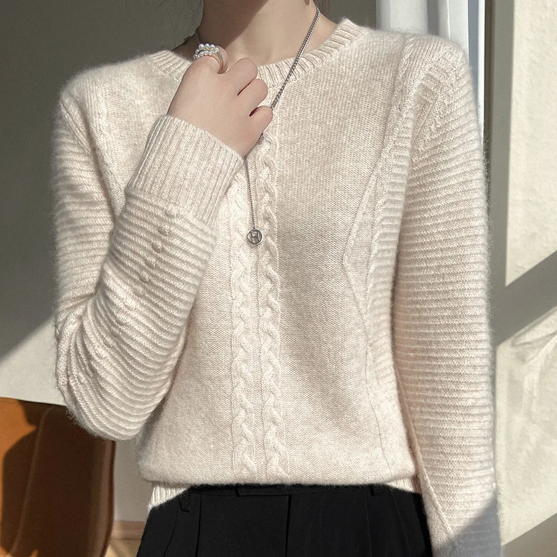 Cashmere Sweater Weaving Flowers Loose Pullover Sweater Women Soft Comfortable Women's Long Sleeve Top Women's Turtleneck Winter
