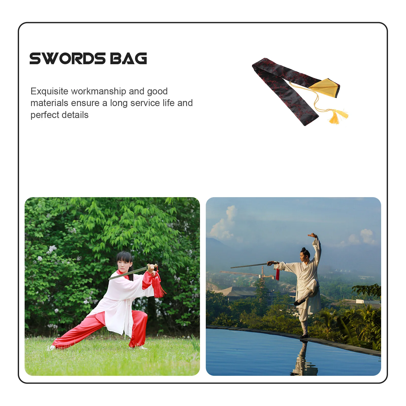 

Japanese Tai Chi Swords Bag Thick Silk Storage Holder Lightweight Portable Protective Pouch for Tai-Chi Sword Container