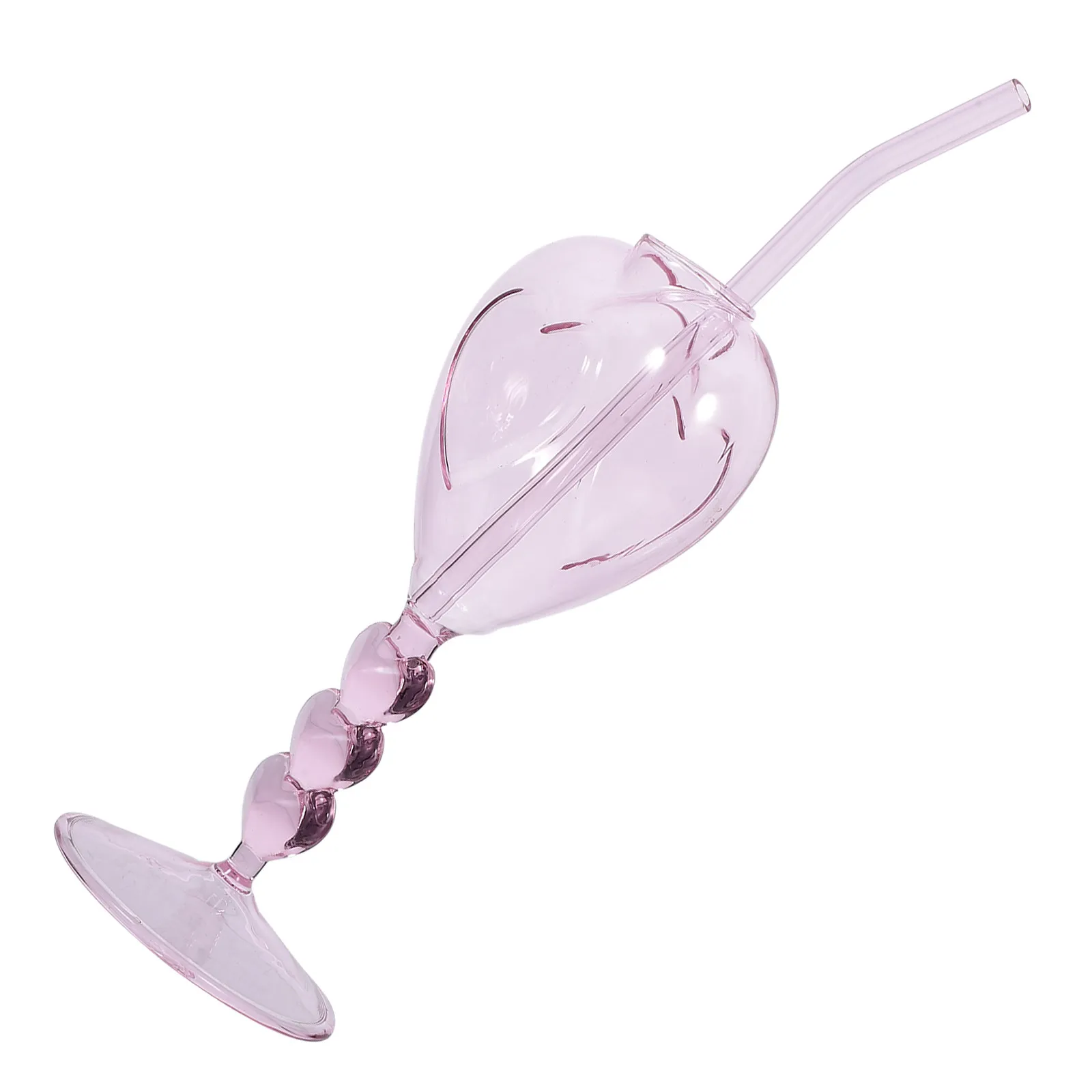 

Набор из 1 стакана для коктейлей в форме сердца с трубочкой, высокие бокалы для вина и коктейлей, уникальные креативные барные бокалы для вечеринок