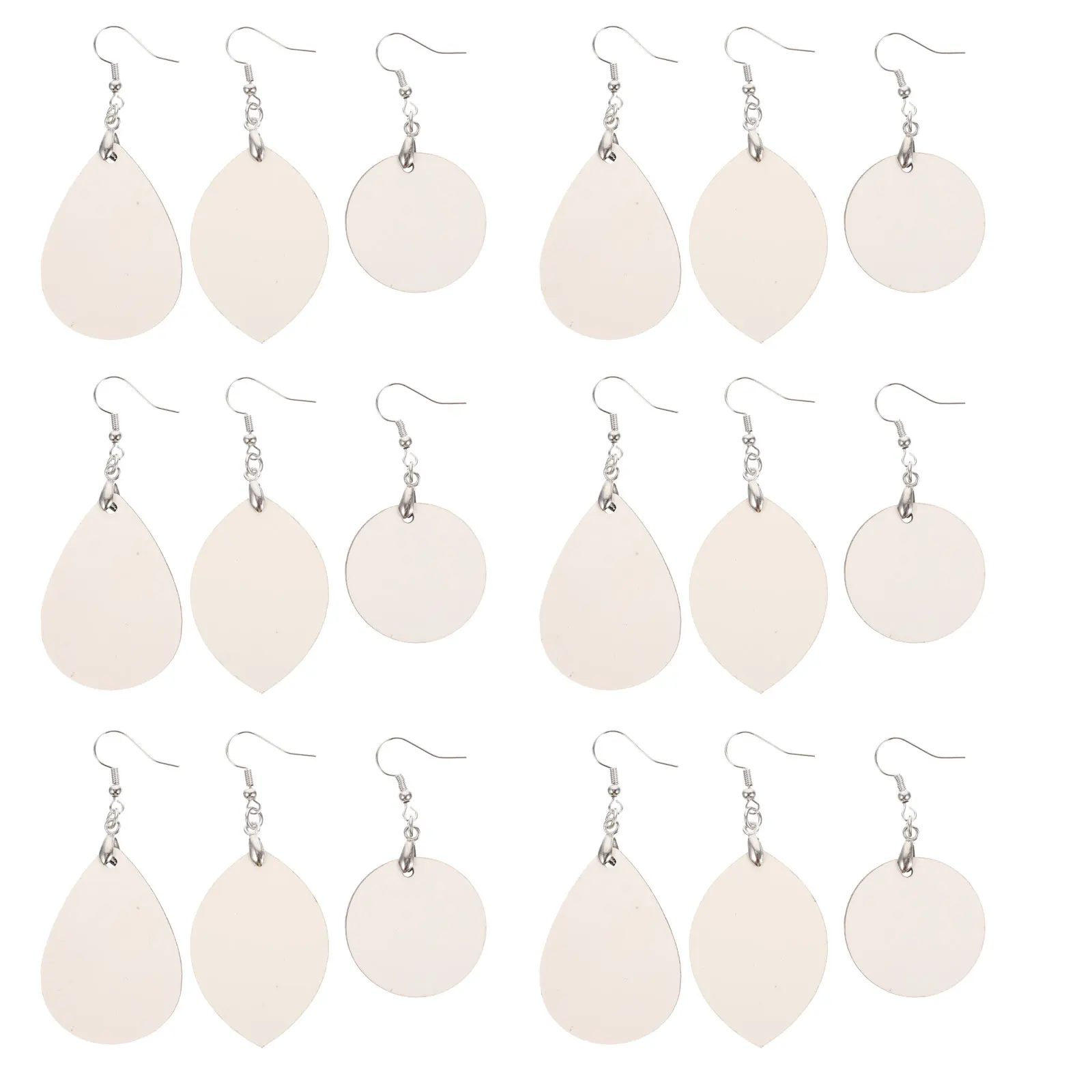 

24 Pcs EarRing Pendants Sublimation Blanks Double Sided Nature Inspired Jewelry DIY Craft Supplies Board Decorative Hooks