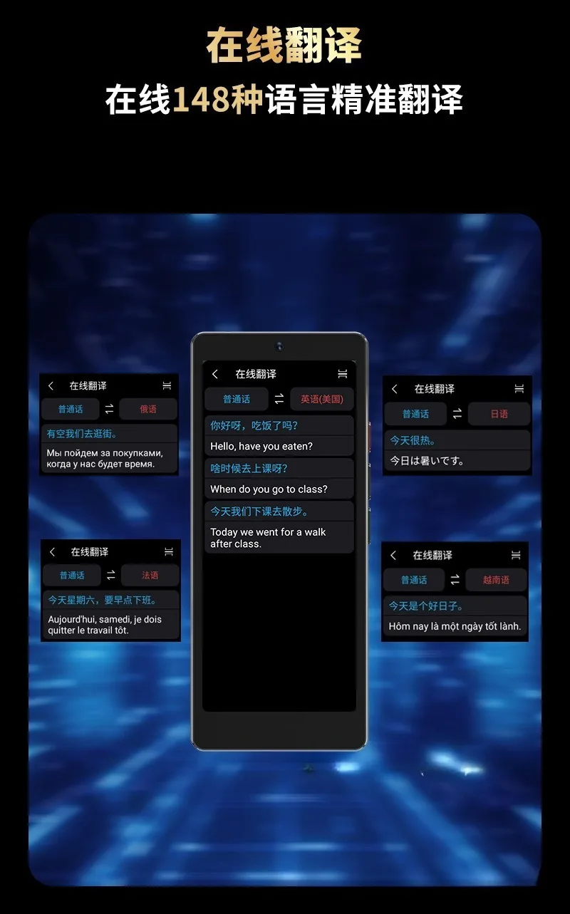 Intelligent audio & video call translator, multi-country offline translator, simultaneous interpretation for overseas travel