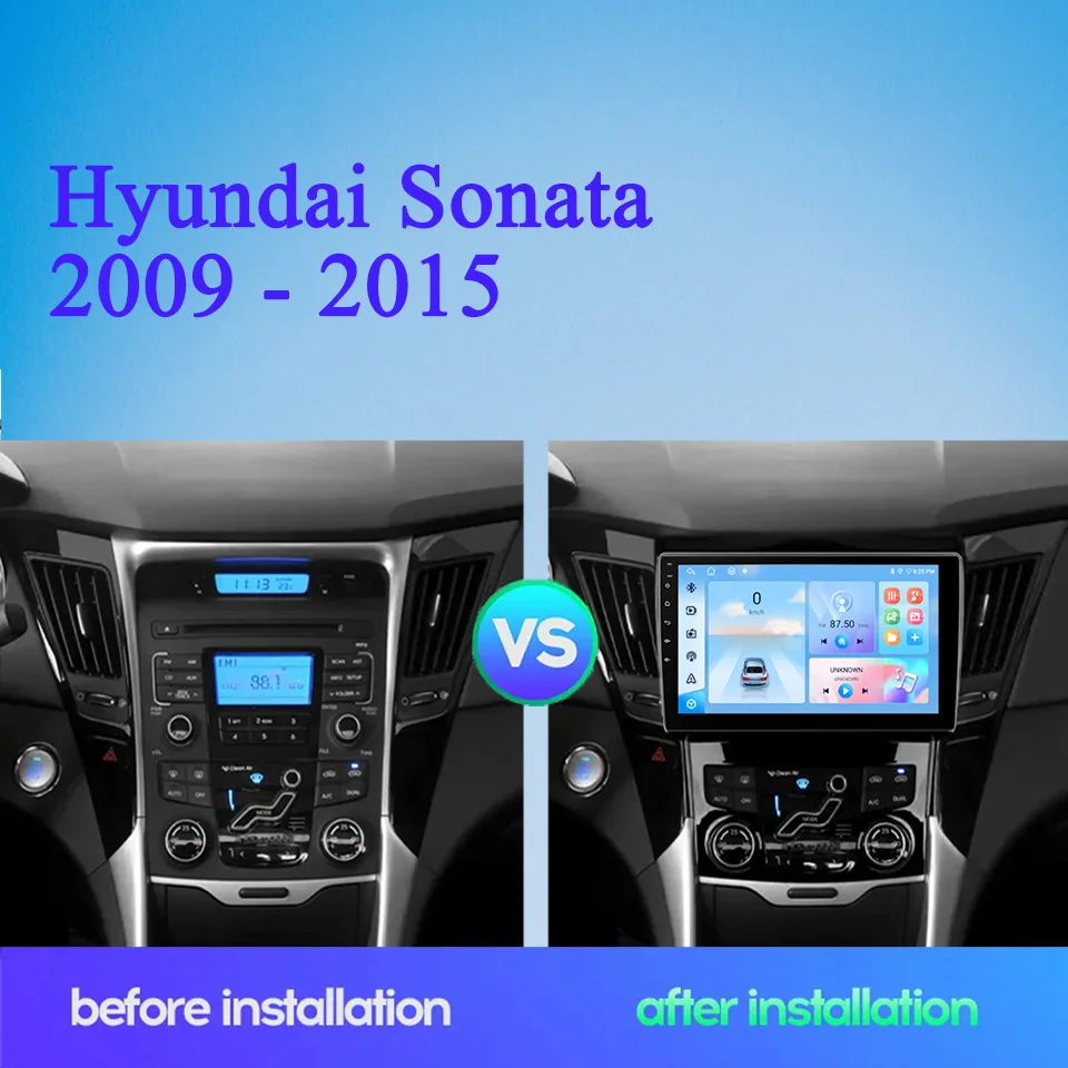 Android 14 8G+128G Auto GPS Navigation Monitor Video Audio A/V Tape Recorder For Hyundai Sonata 2009 - 2015 4G Lte WiFi Carplay