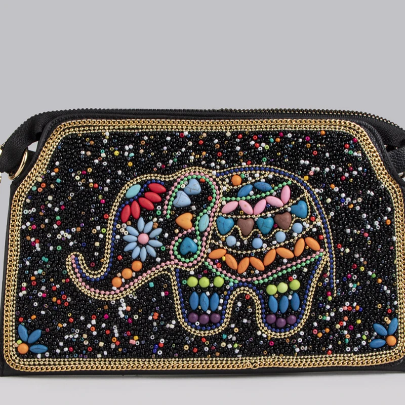 Bohemian Style Bag Bead Shell Flower Crossbody Bag Hot Selling Trip Shoot Shoulder Crossbody Women's Square Bag Shell Bag