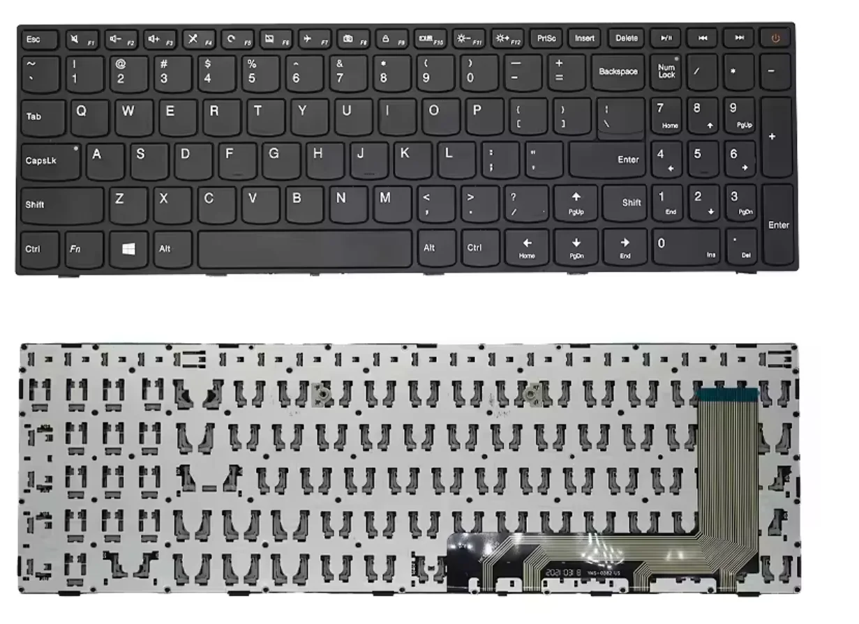 Teclado para ordenador portátil estadounidense para Lenovo IdeaPad 110-15ISK 110-17ACL 110-17IKB V110-17ISK 110-15 110-15AST 110-15IAP 110-15IKB