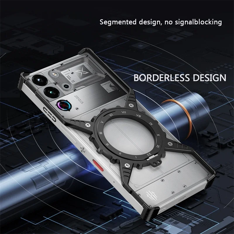 

Магнитный металлический съемный чехол-подставка типа X без оправы для Nubia Red Magic 8S 9S 10S Pro plus 10 PRO + светящиеся чехлы-чехлы