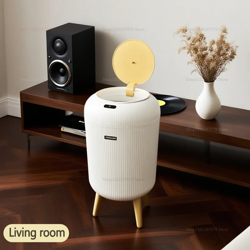 Cubo de basura con Sensor inteligente de 10L, funciona con pilas, tapa automática, baño abierto, cocina, sala de estar, cubo de basura para el hogar inteligente