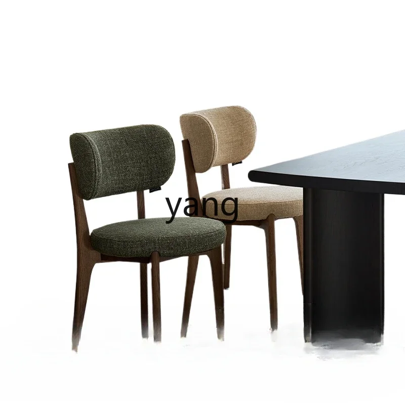 

LMM retro dining chair study solid wood back chair wabi-sabi chair